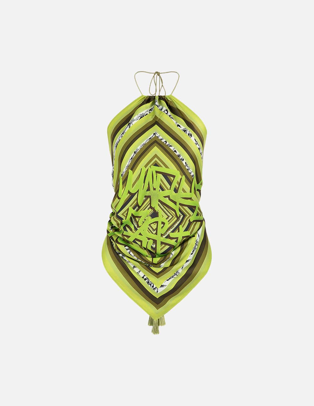 Ladies Silk Scarf Flower Halter Neck Strappy Vest