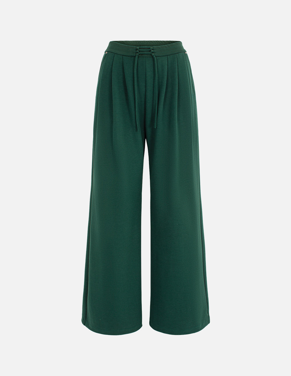 MF Deep Sea Green Versatile Slimming Elastic Drawstring Wide-Leg Pants