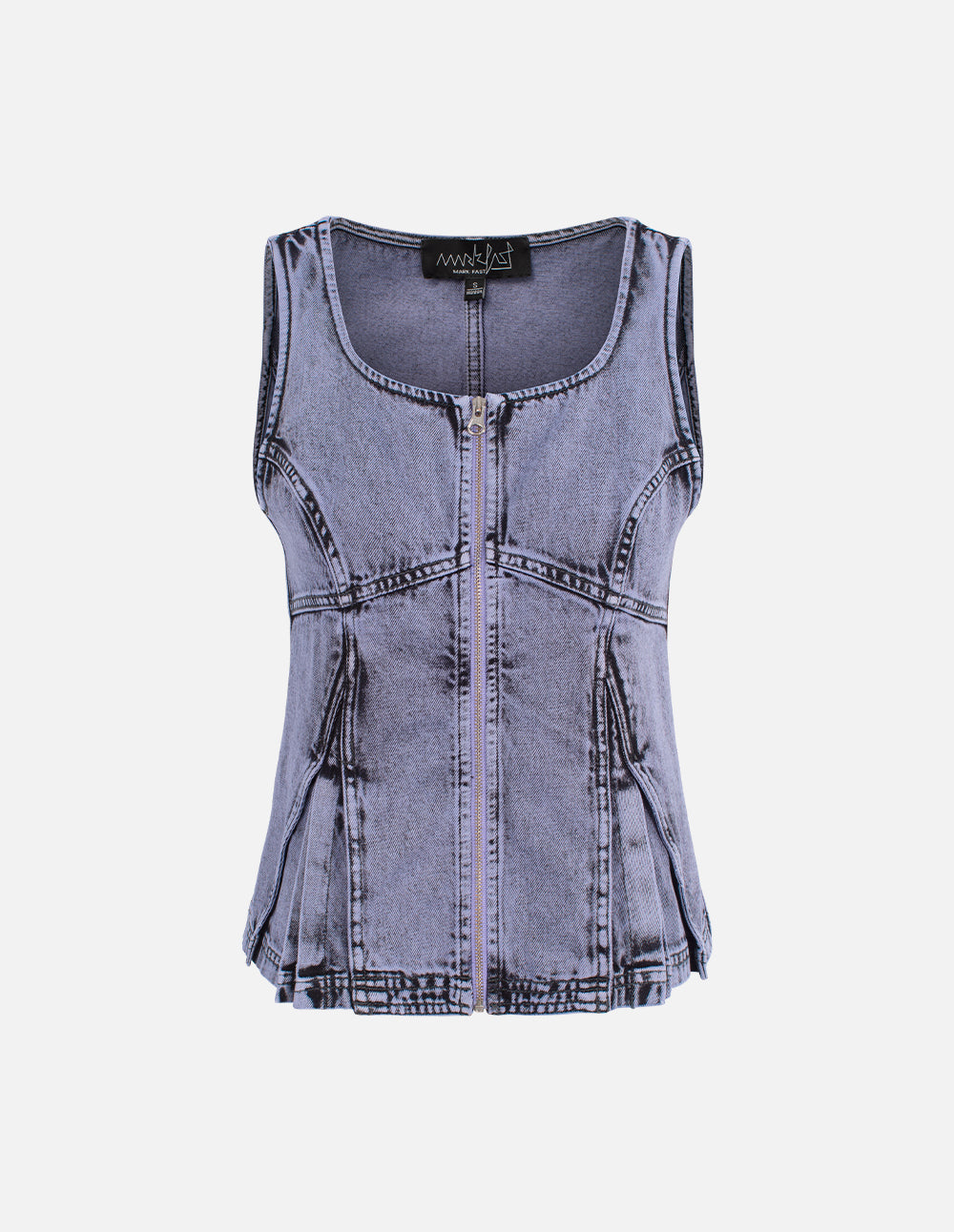 MF Iris Purple Washed Cotton Denim Vest
