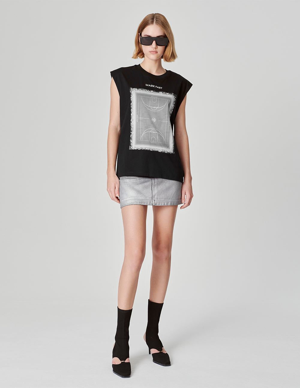 Couple Contrast Pure Cotton Printed Sleeveless T-Shirt