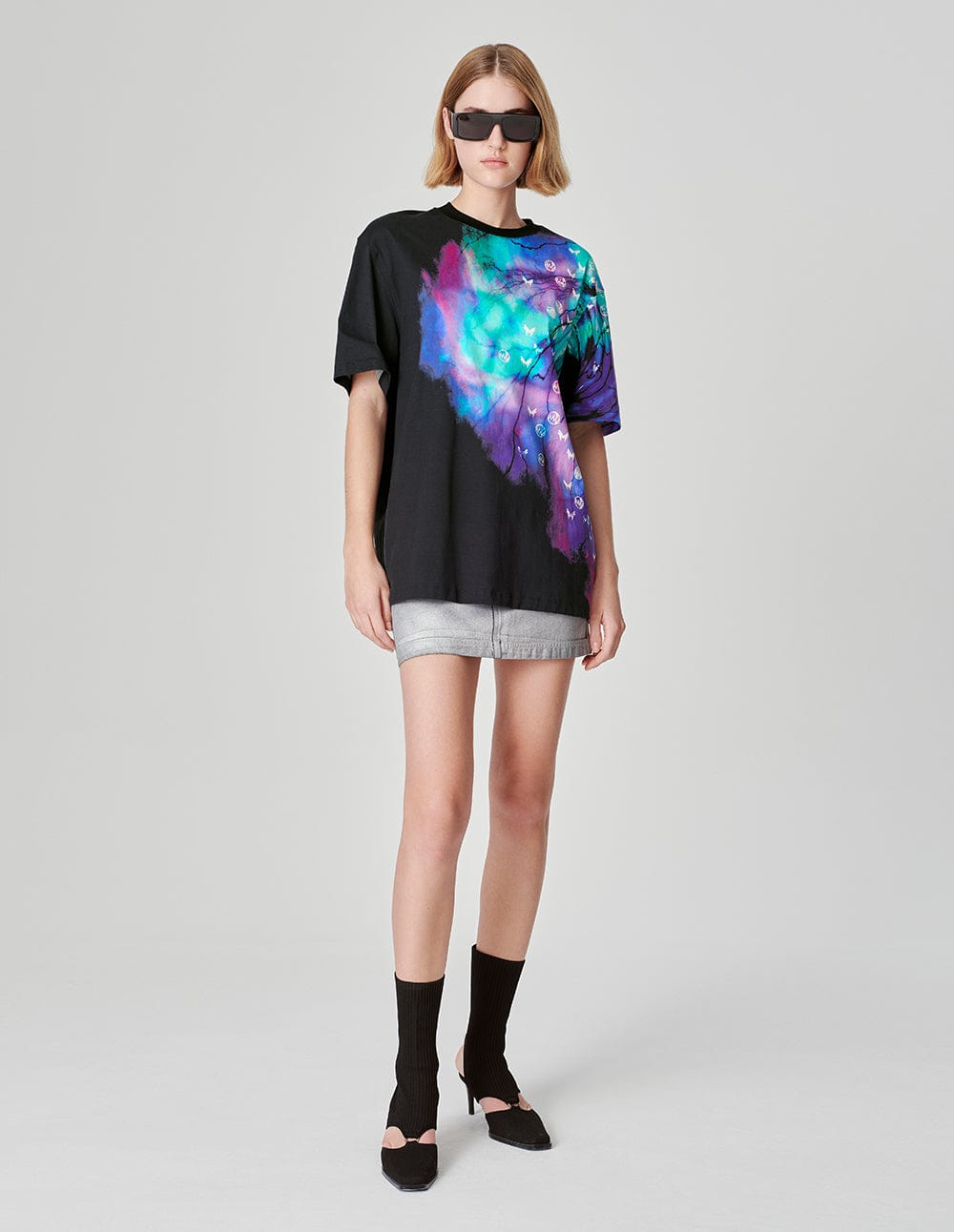 Unisex Starry Sky Logo Printed T-Shirt