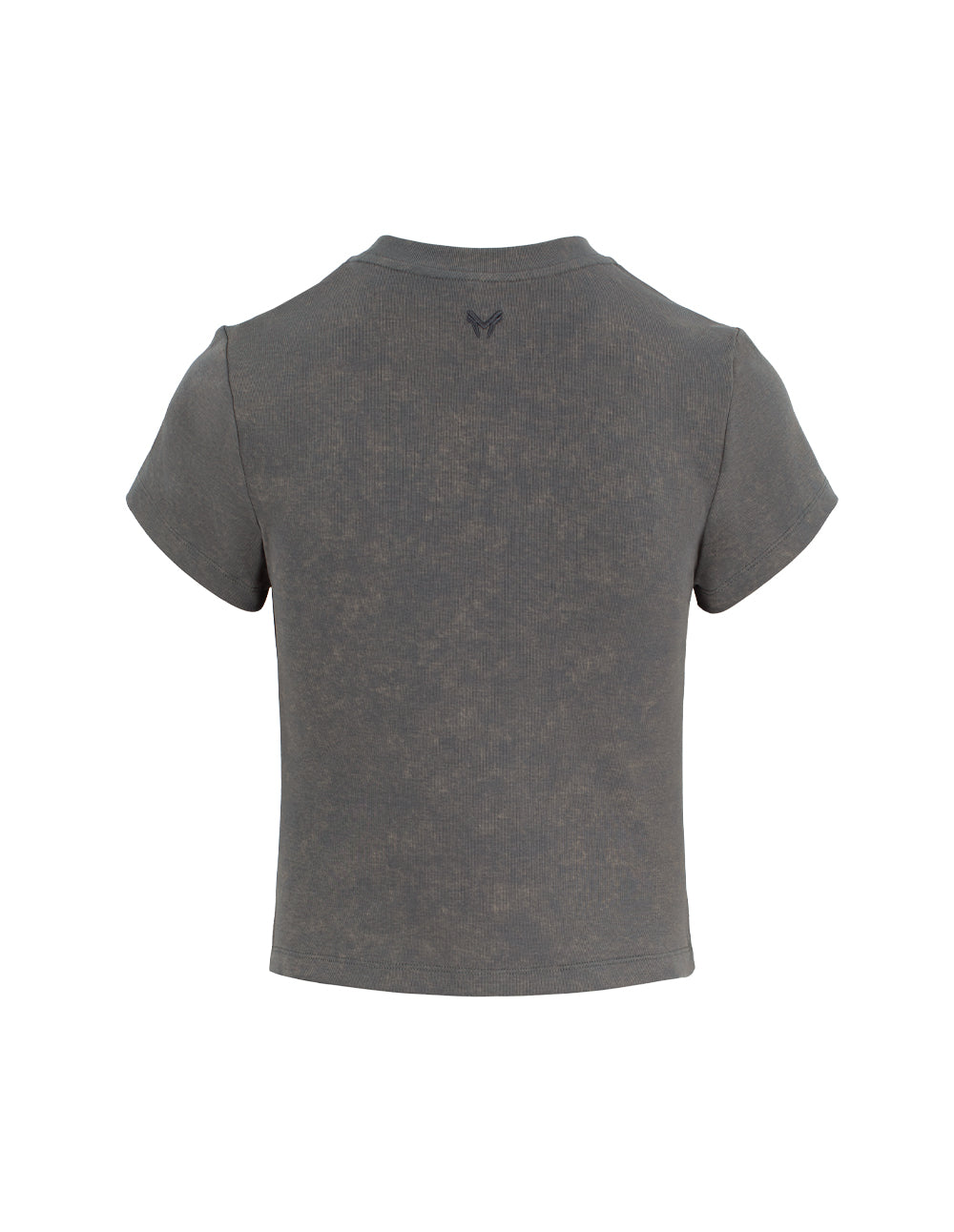 MF Mechanical Branding Round Neck Fitted Stretch Knitted Ribbed T-Shirt