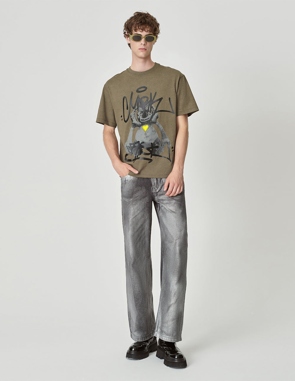 Couple Style T-Shirt With Troublesome Little Monster Print