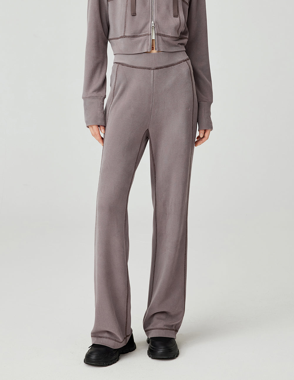 MF versatile casual elastic high waist straight loose wide leg pants