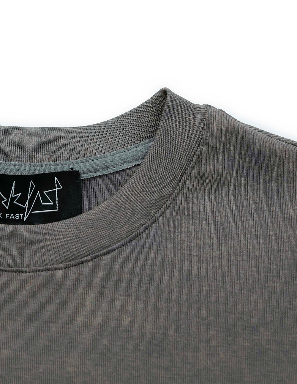 MF Mechanical Branding Round Neck Fitted Stretch Knitted Ribbed T-Shirt