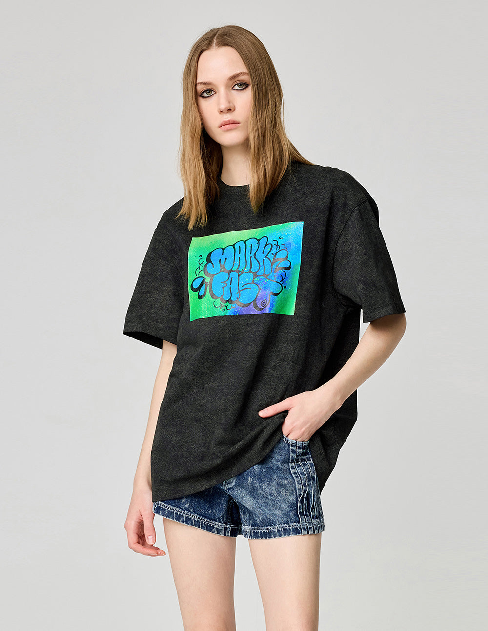 Couple Style Personalized Printed Round Neck Short-Sleeved T-Shirt