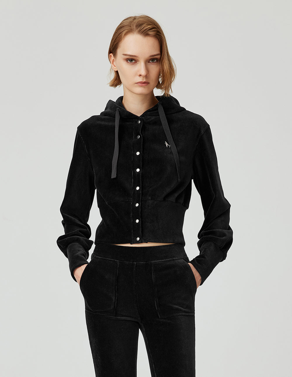 MF hooded drawstring monster velvet sweatshirt jacket