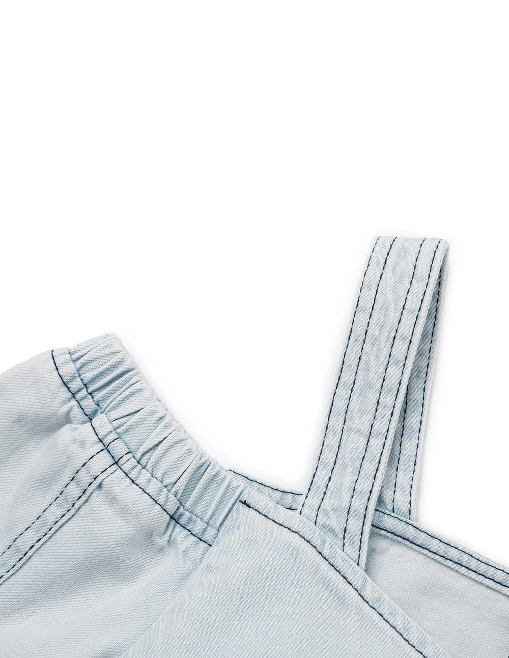 Women's Washed Denim Off-Shoulder Crop Top