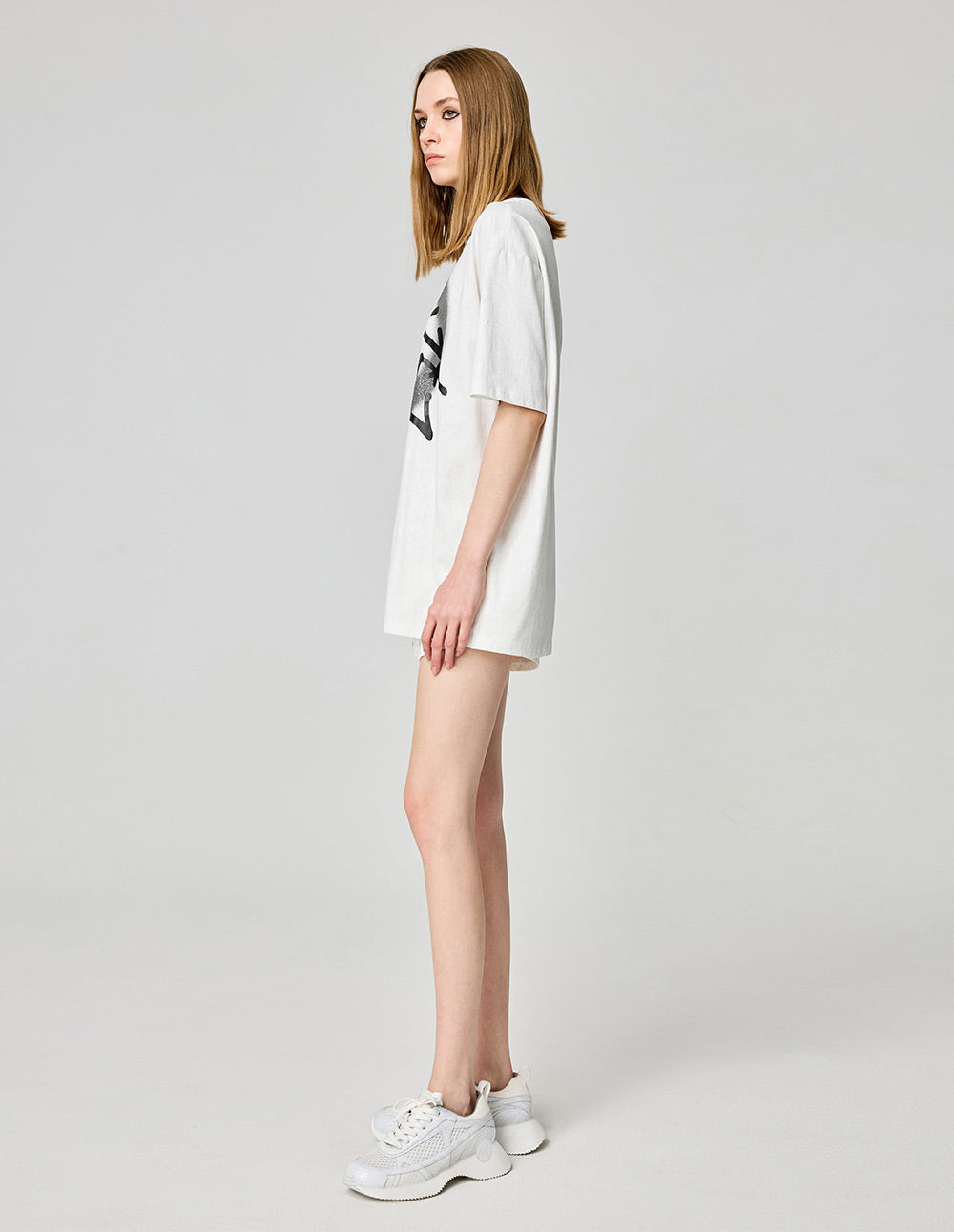 Couple Style Black And White Graffiti Print T-Shirt