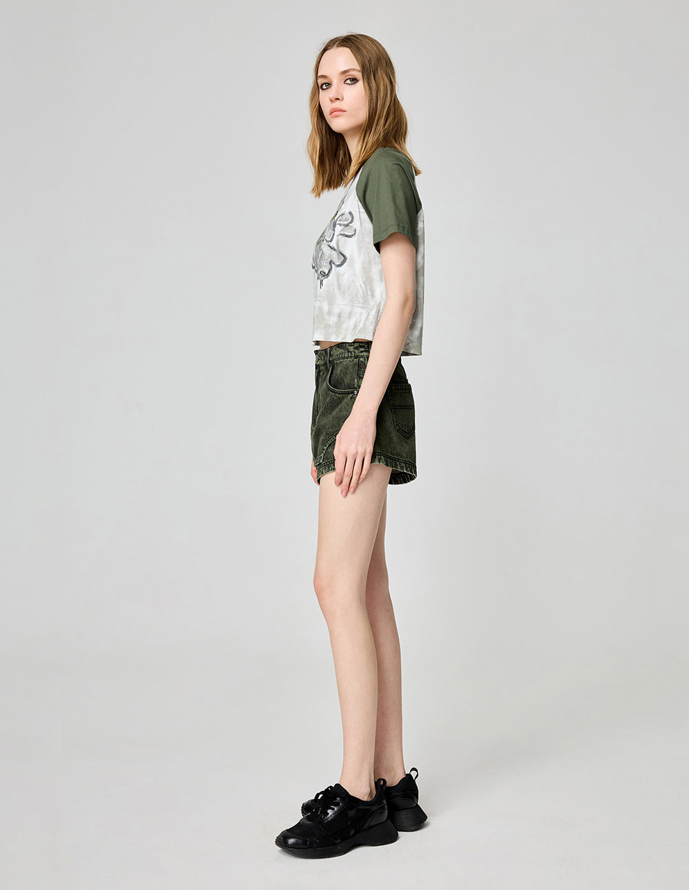 Women's Graffiti Bubble Print Cotton T-Shirt