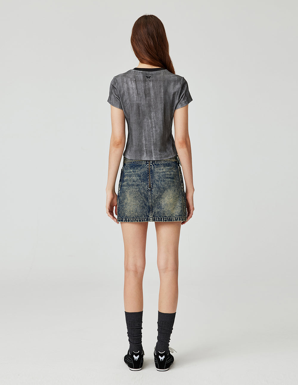 MF Contrast Color Round Neck Design Chain Print Art T-Shirt