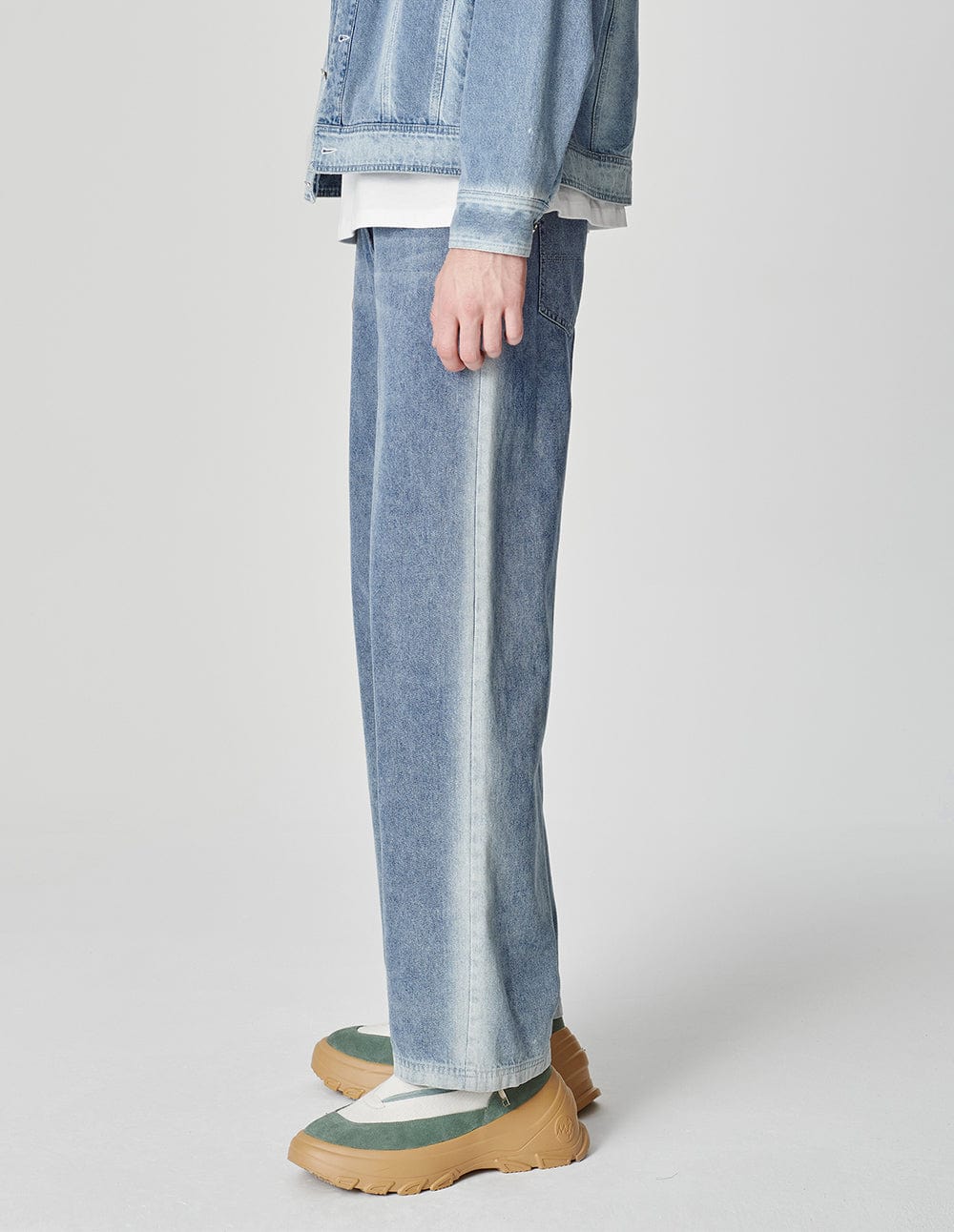 Unisex Spray Washed Denim Trousers