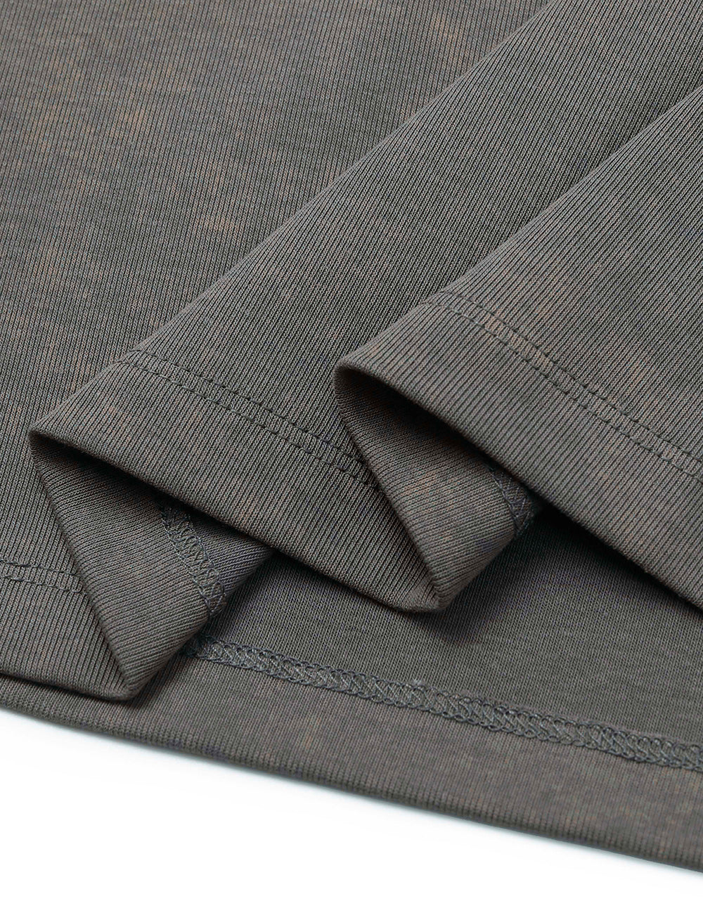 MF Mechanical Branding Round Neck Fitted Stretch Knitted Ribbed T-Shirt