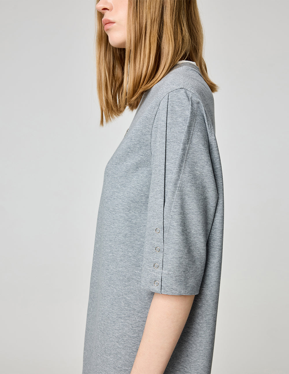 Women's air cotton simple contrasting edge T-shirt dress