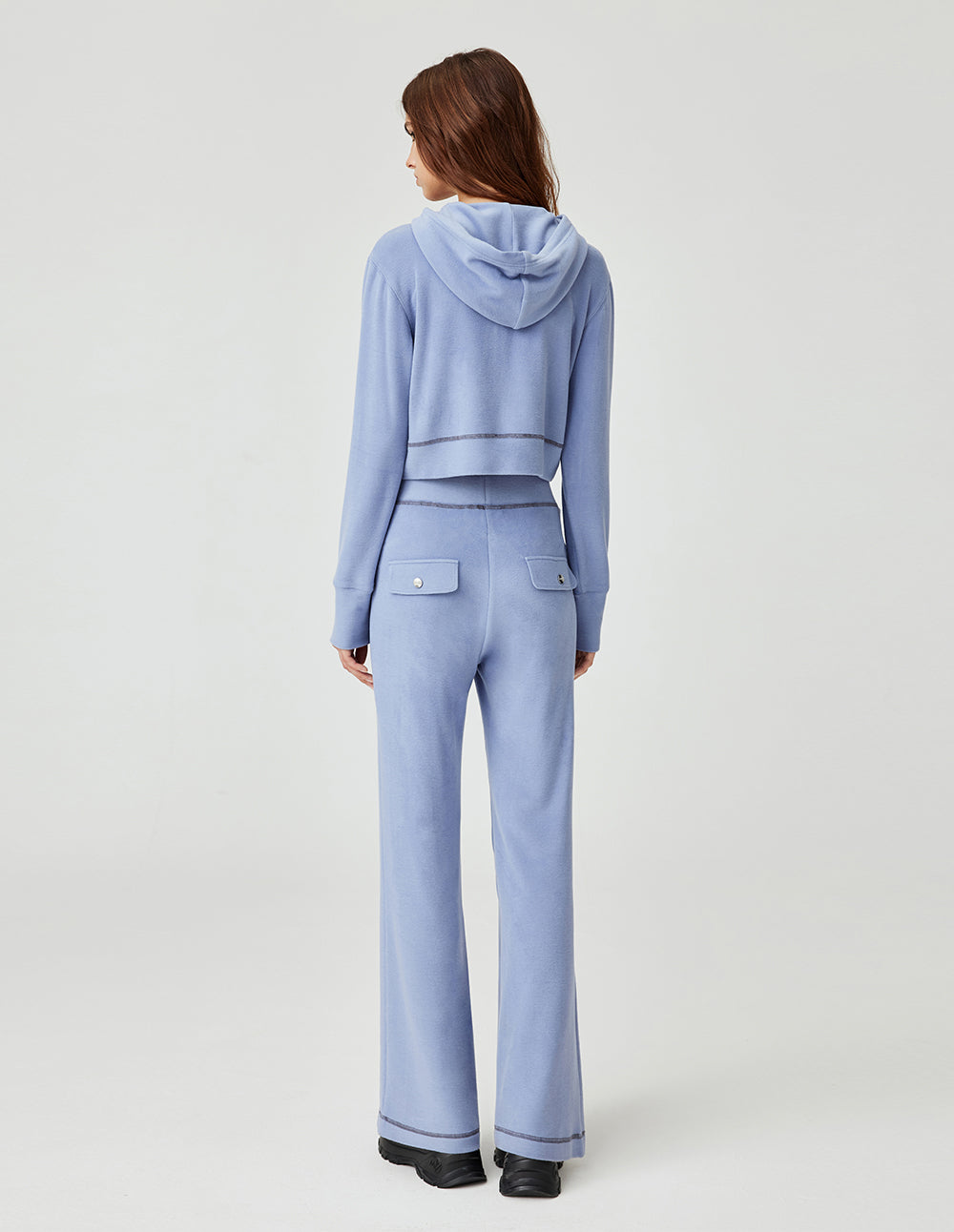 MF versatile casual elastic high waist straight loose wide leg pants