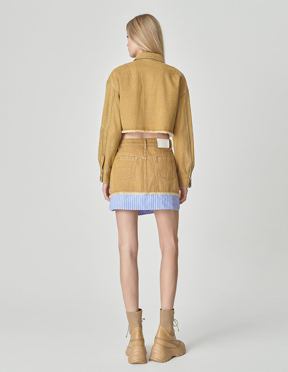 Women's Patchwork Washed Denim Jacket