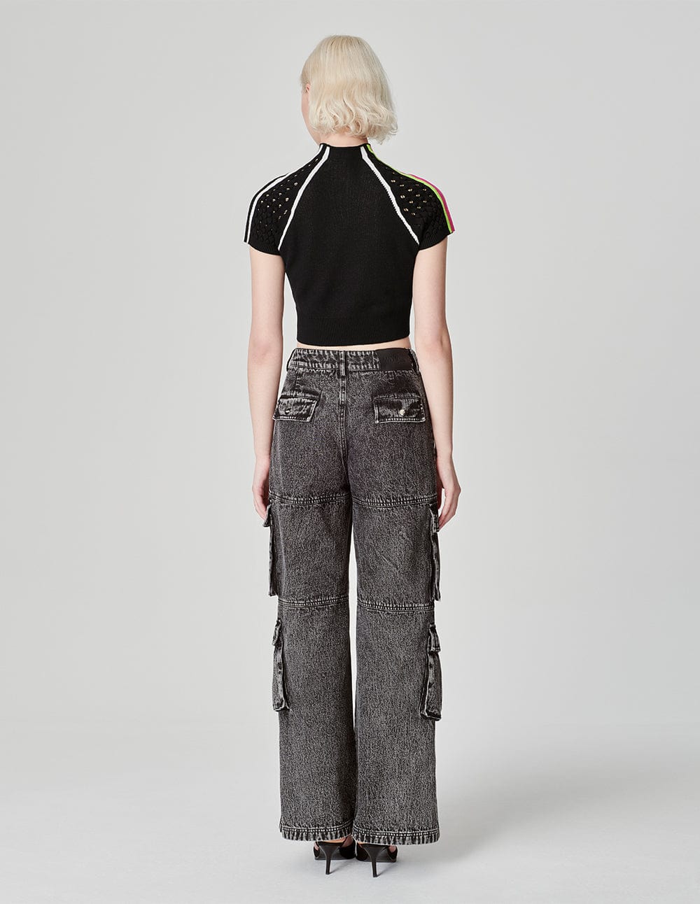 Jacquard Hollow Sleeve Sweater