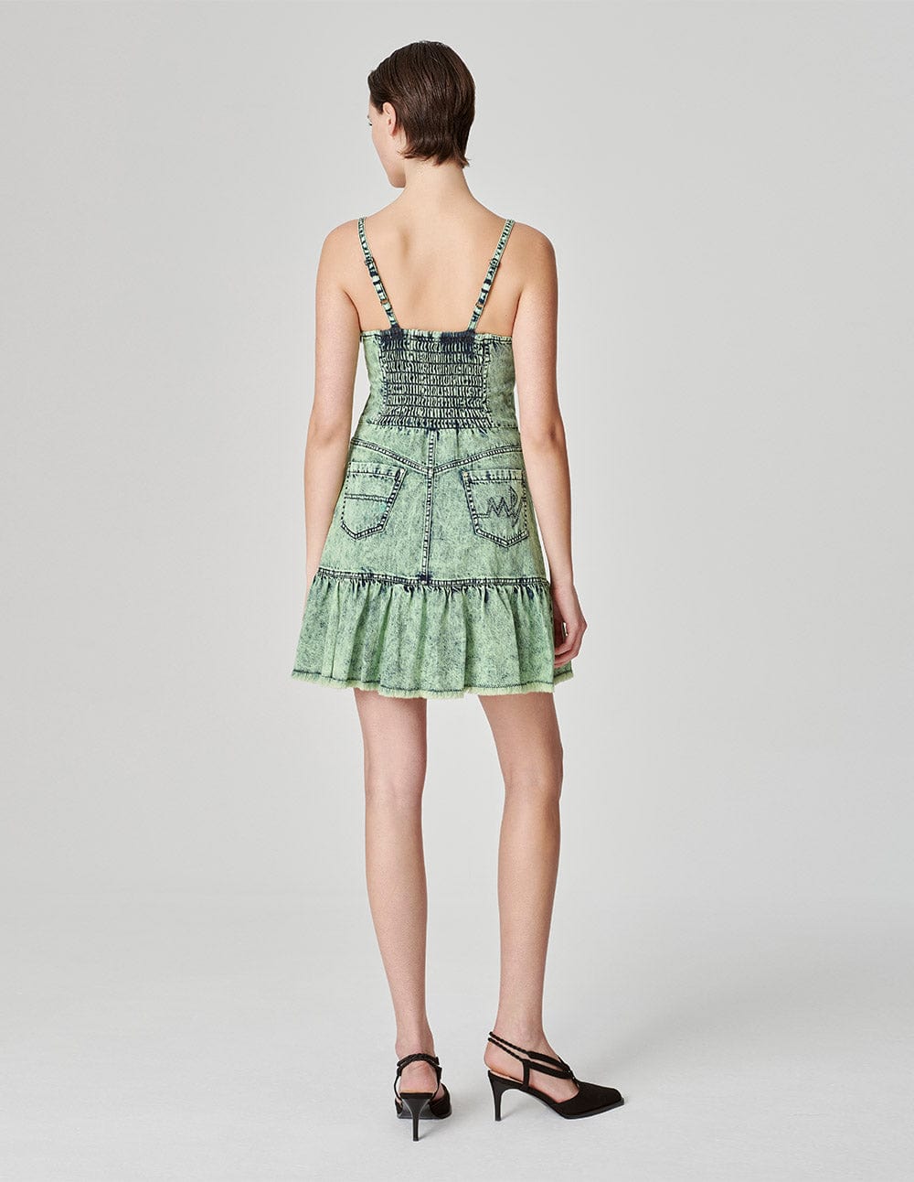 Women's Washed Denim Strappy Dress