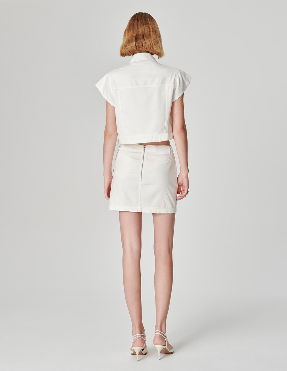 Women's Short-Sleeved Washed Denim Shirt