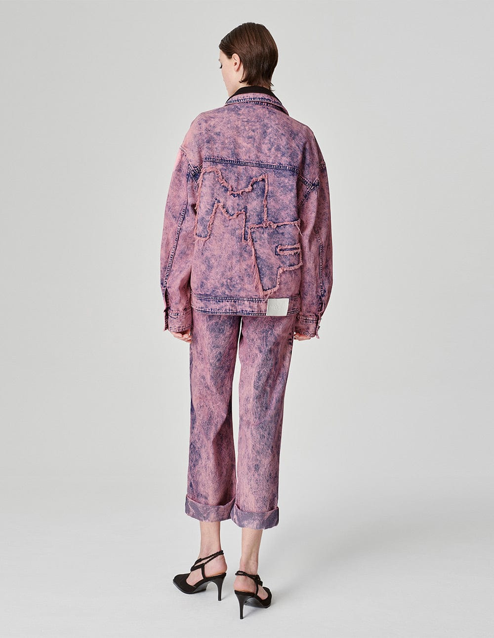 Unisex Snowflake Washed Denim Jacket