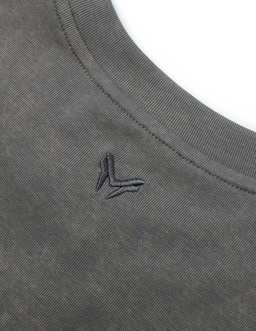 MF Mechanical Branding Round Neck Fitted Stretch Knitted Ribbed T-Shirt