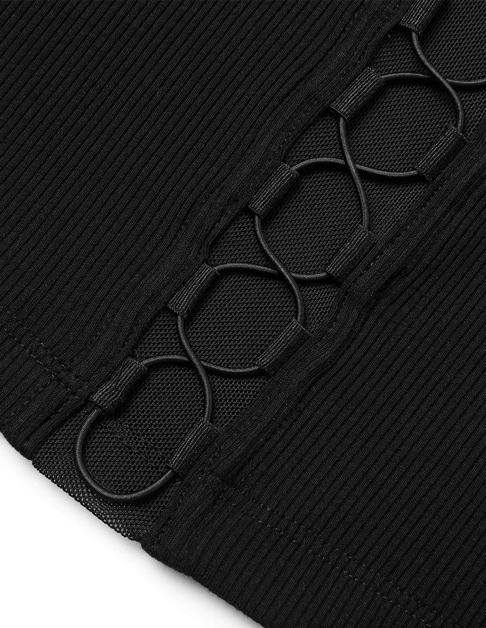 Women's One-Shoulder Cross Strap Knitted T-Shirt