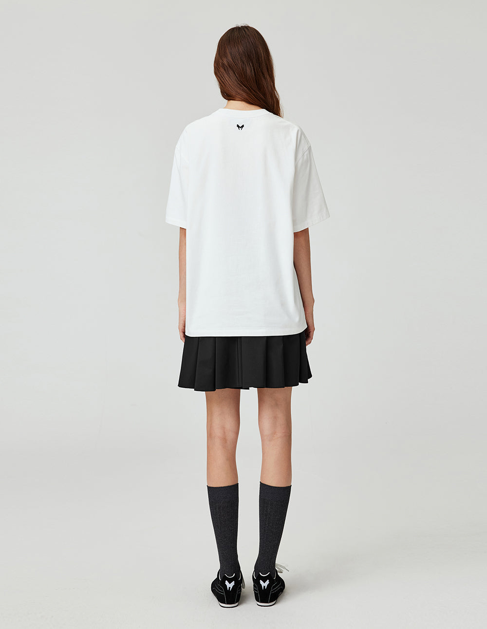 MF Unisex Threaded Small Round Neck Abstract Monster Print Loose Cotton T-Shirt