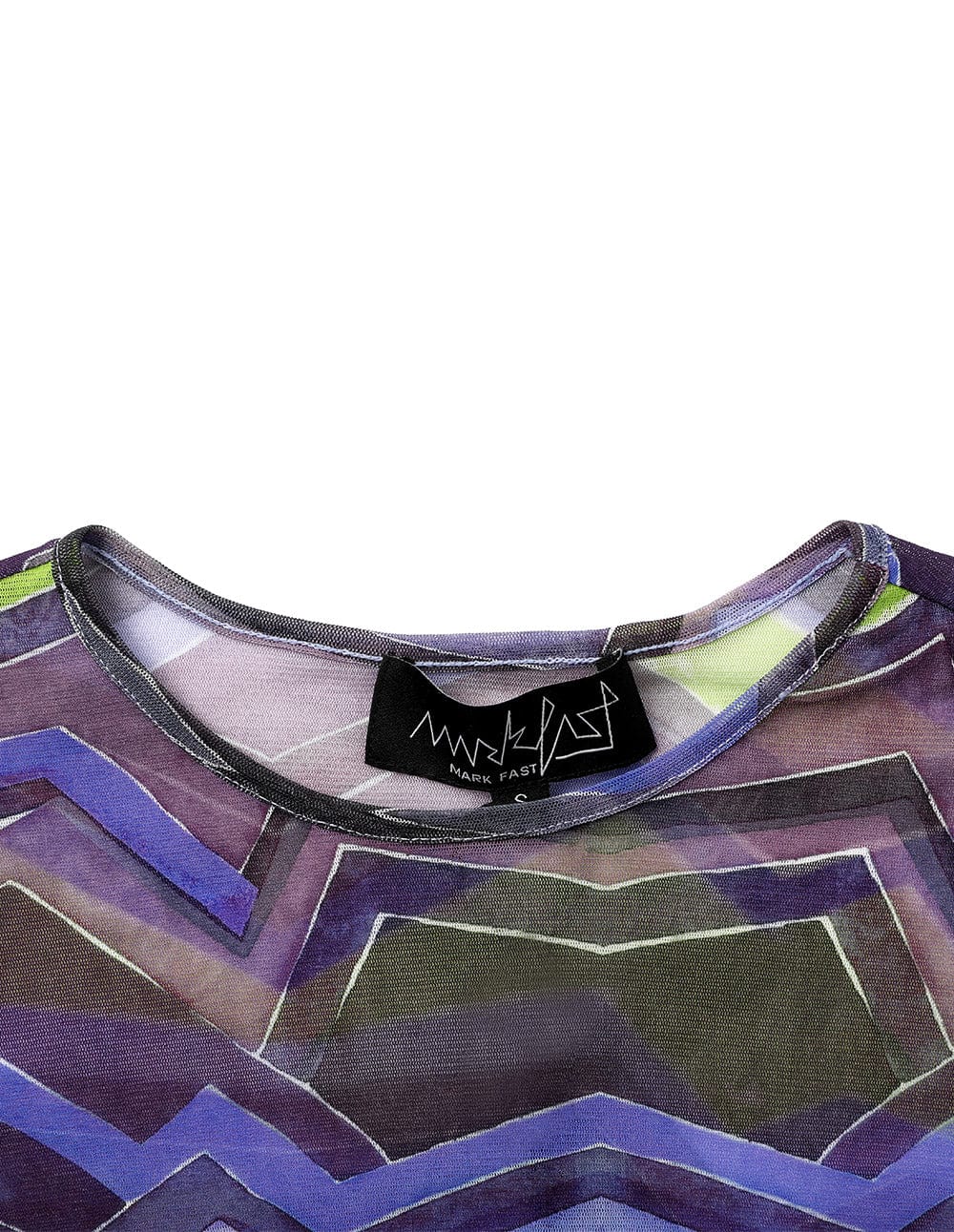 Women's Geometric Print Stretch Mesh Top