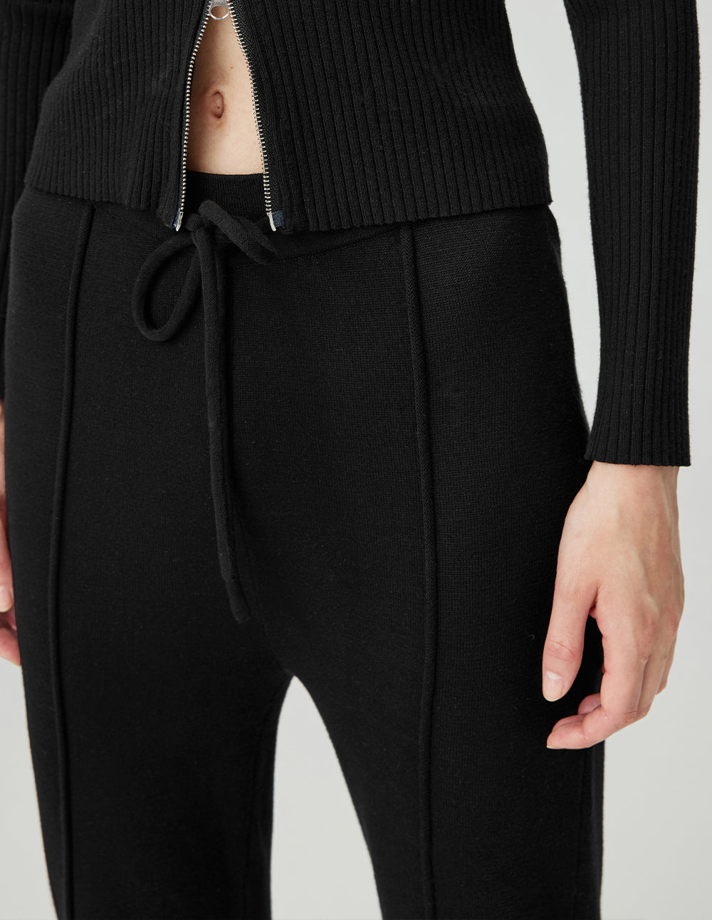 MF super slim high waist tie comfortable casual knitted pant