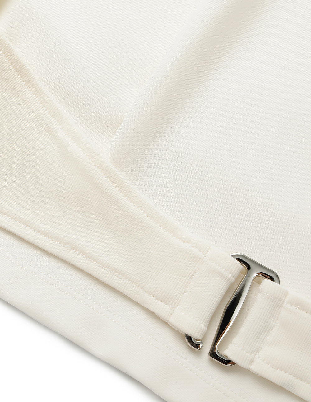 Women's Round Neck Short Sleeve Metal Button Girdle T-Shirt