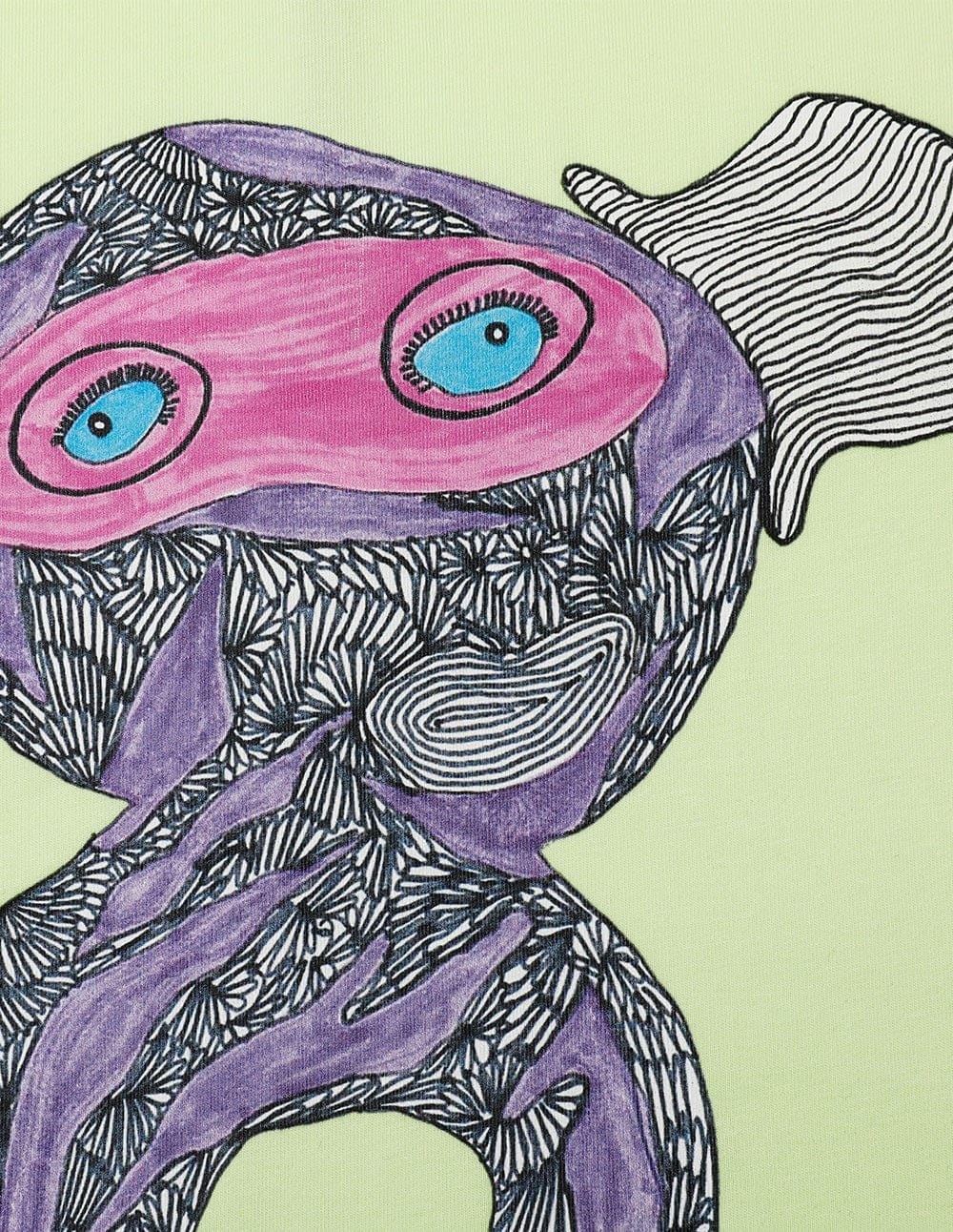 Unisex Graffiti Print Loose Round Neck T-Shirt