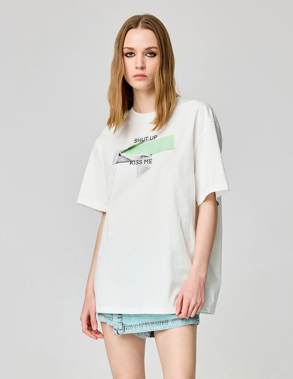 Couple Style Chewing Gum Slogan Printed T-Shirt