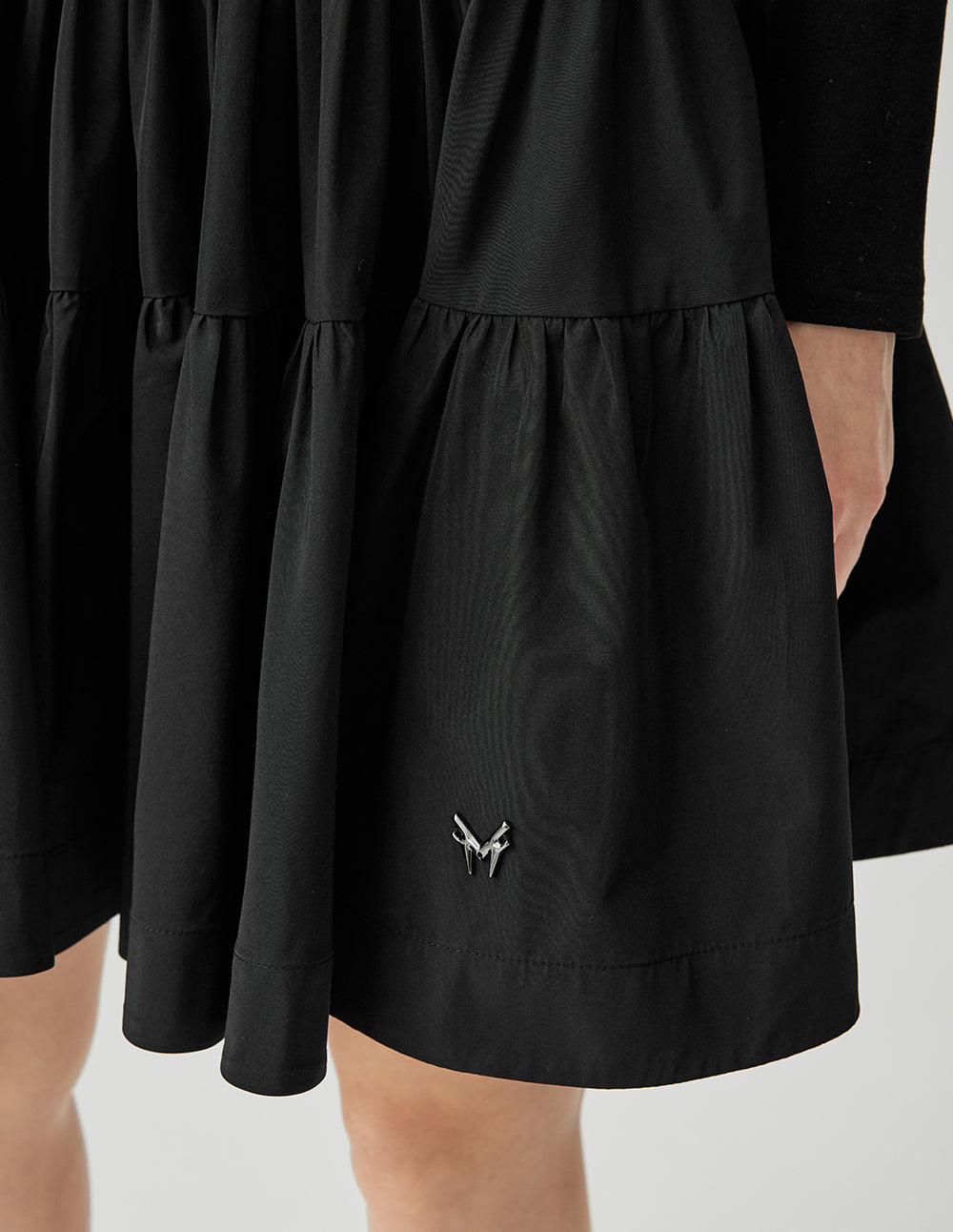 MF Round Neck Knitted Patchwork Woven Tutu Dress