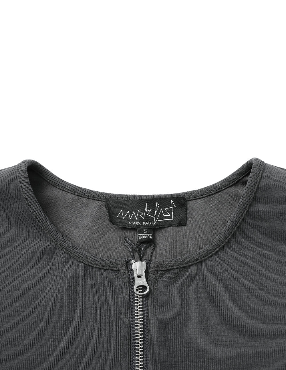 Ladies Simple Dark Gray Zipper Top