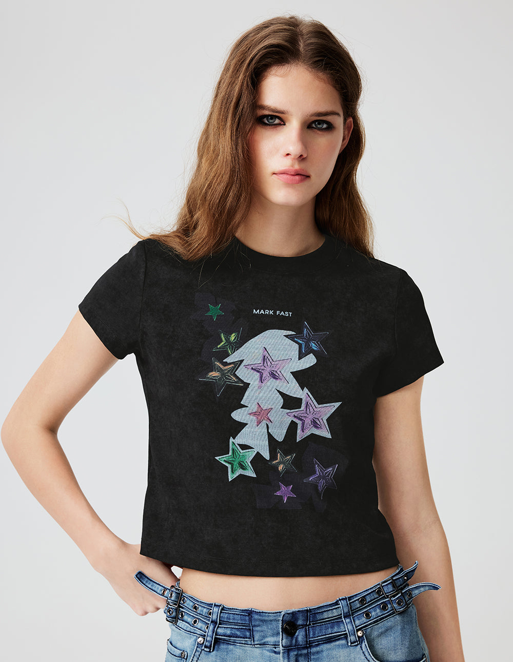 MF Solid-Color Cotton Spandex Stretch T-Shirts