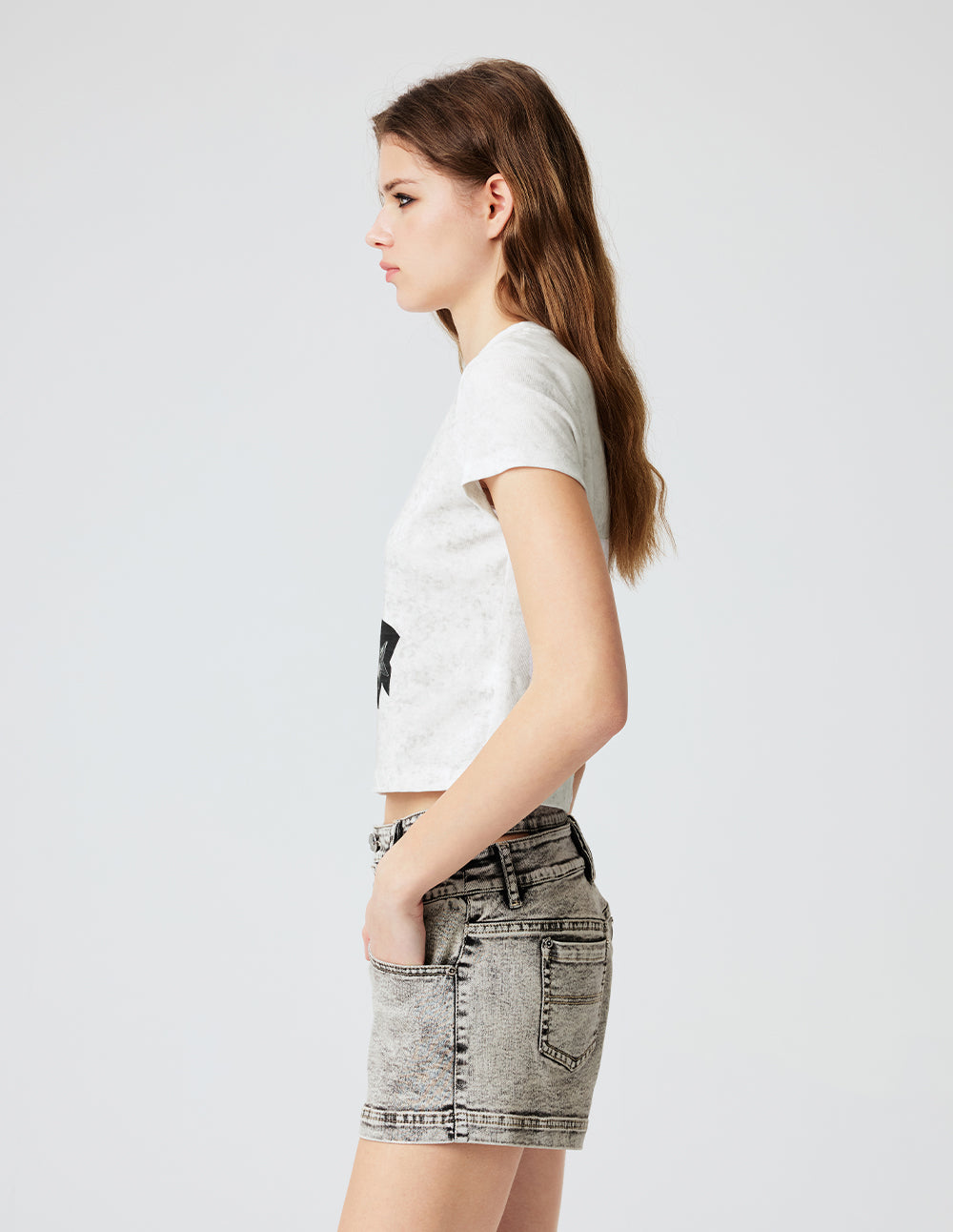 MF Solid-Color Cotton Spandex Stretch T-Shirts