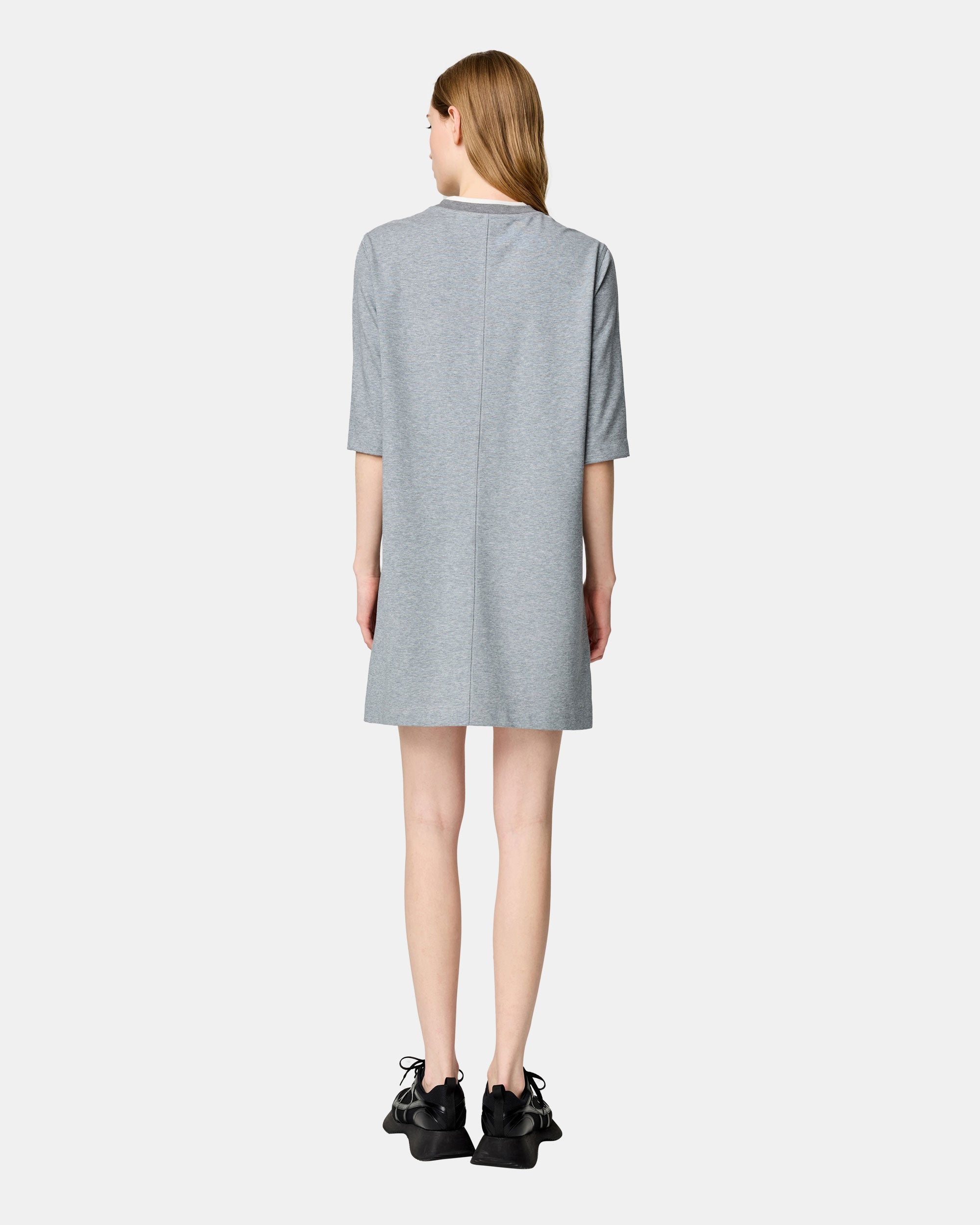 Women's air cotton simple contrasting edge T-shirt dress