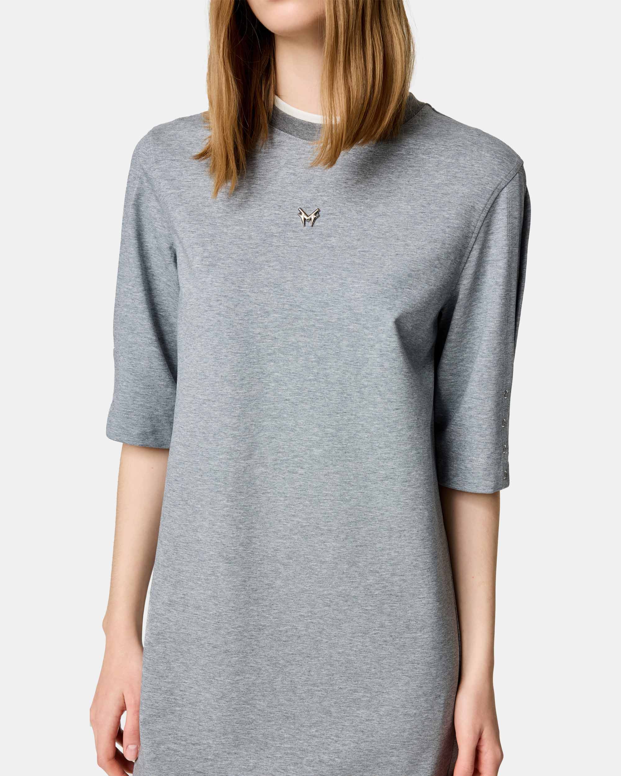 Women's air cotton simple contrasting edge T-shirt dress