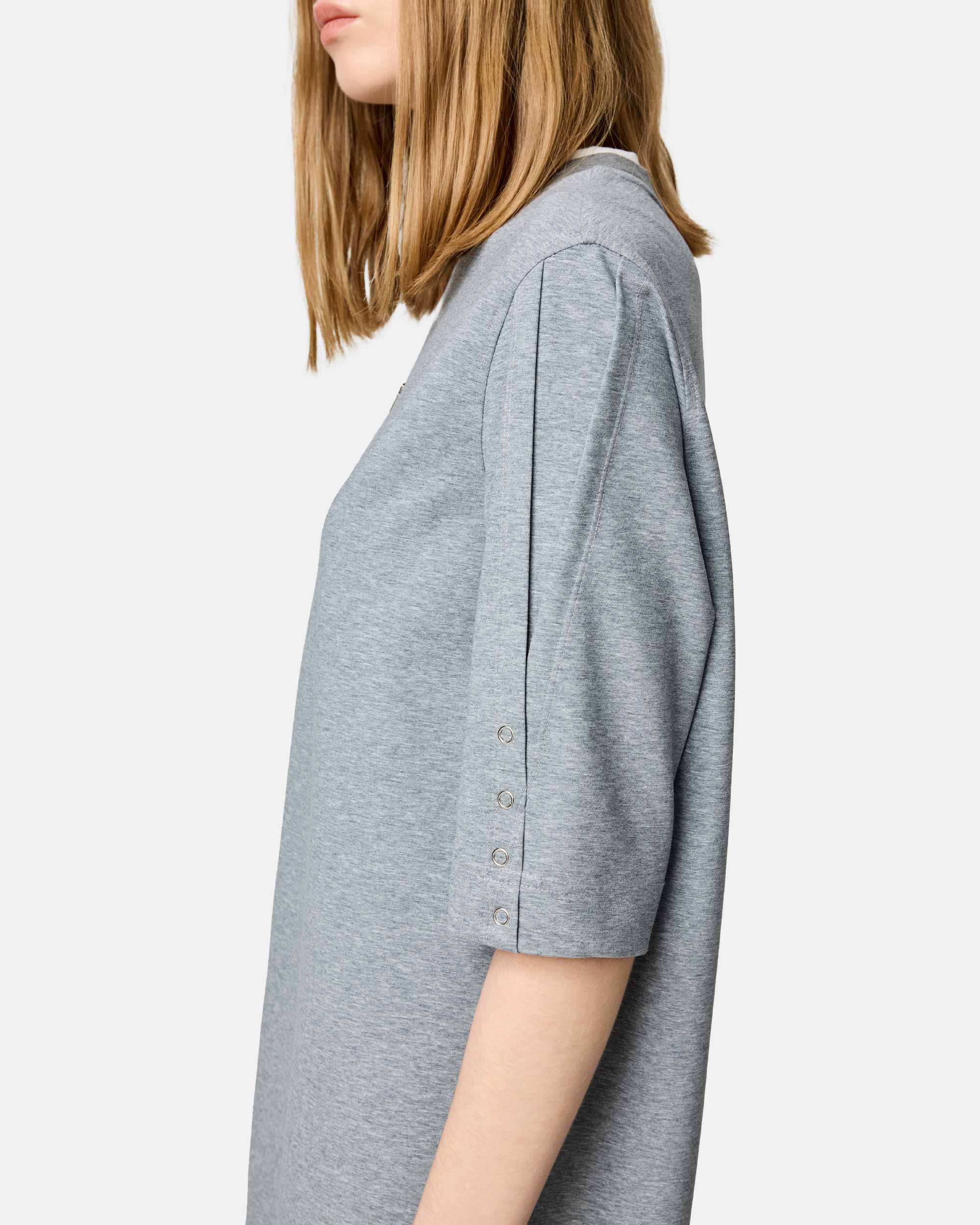 Women's air cotton simple contrasting edge T-shirt dress