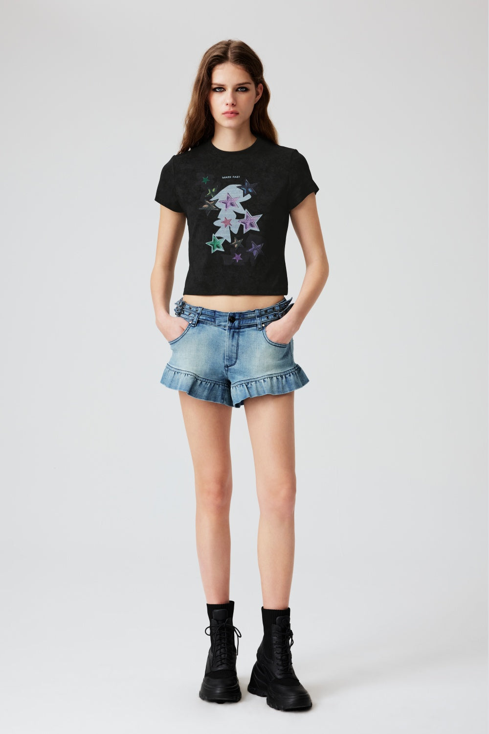 MF Solid-Color Cotton Spandex Stretch T-Shirts