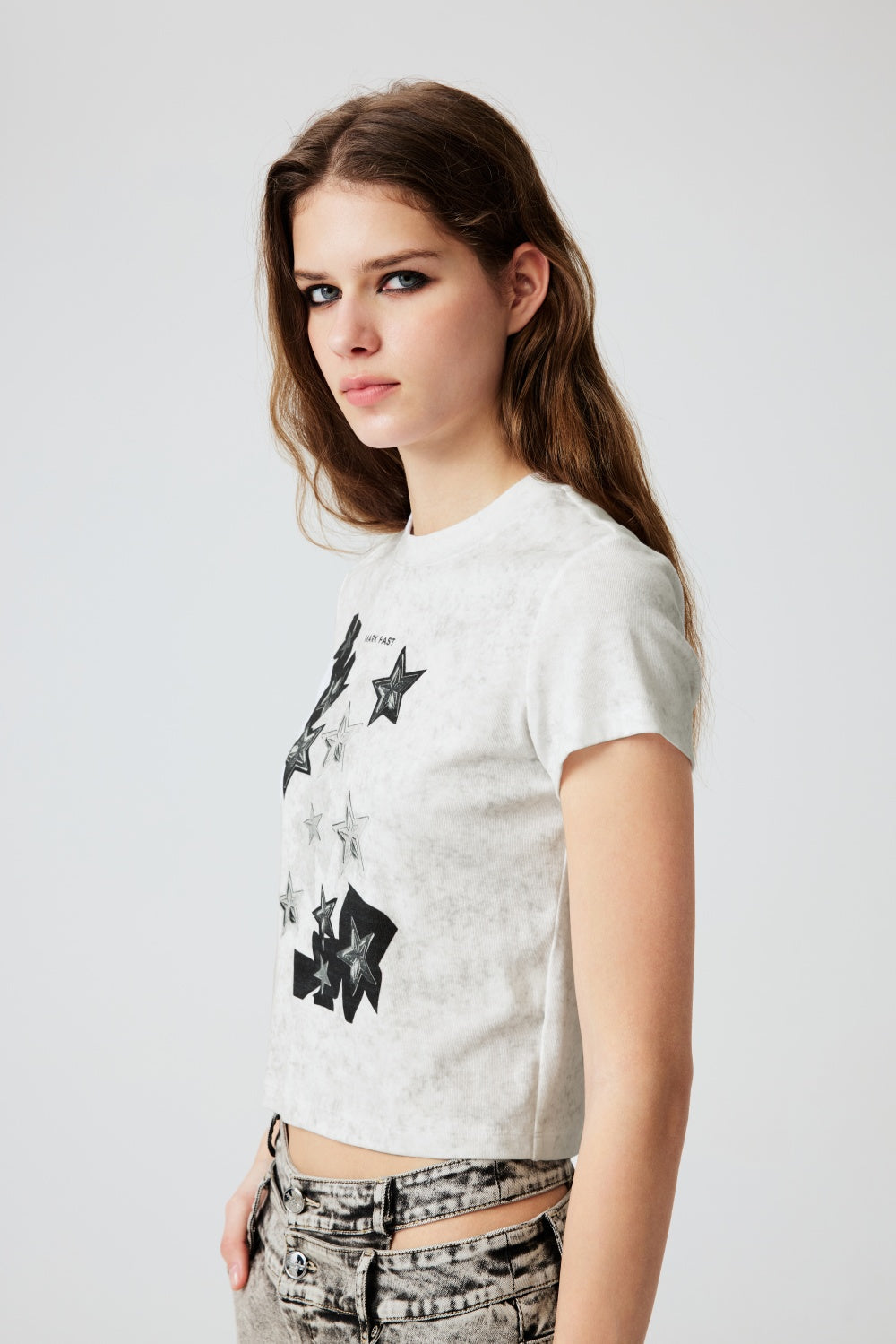 MF Solid-Color Cotton Spandex Stretch T-Shirts