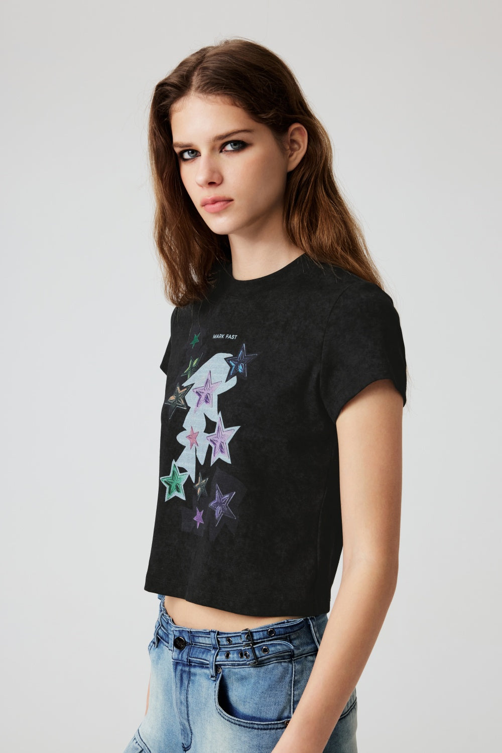 MF Solid-Color Cotton Spandex Stretch T-Shirts