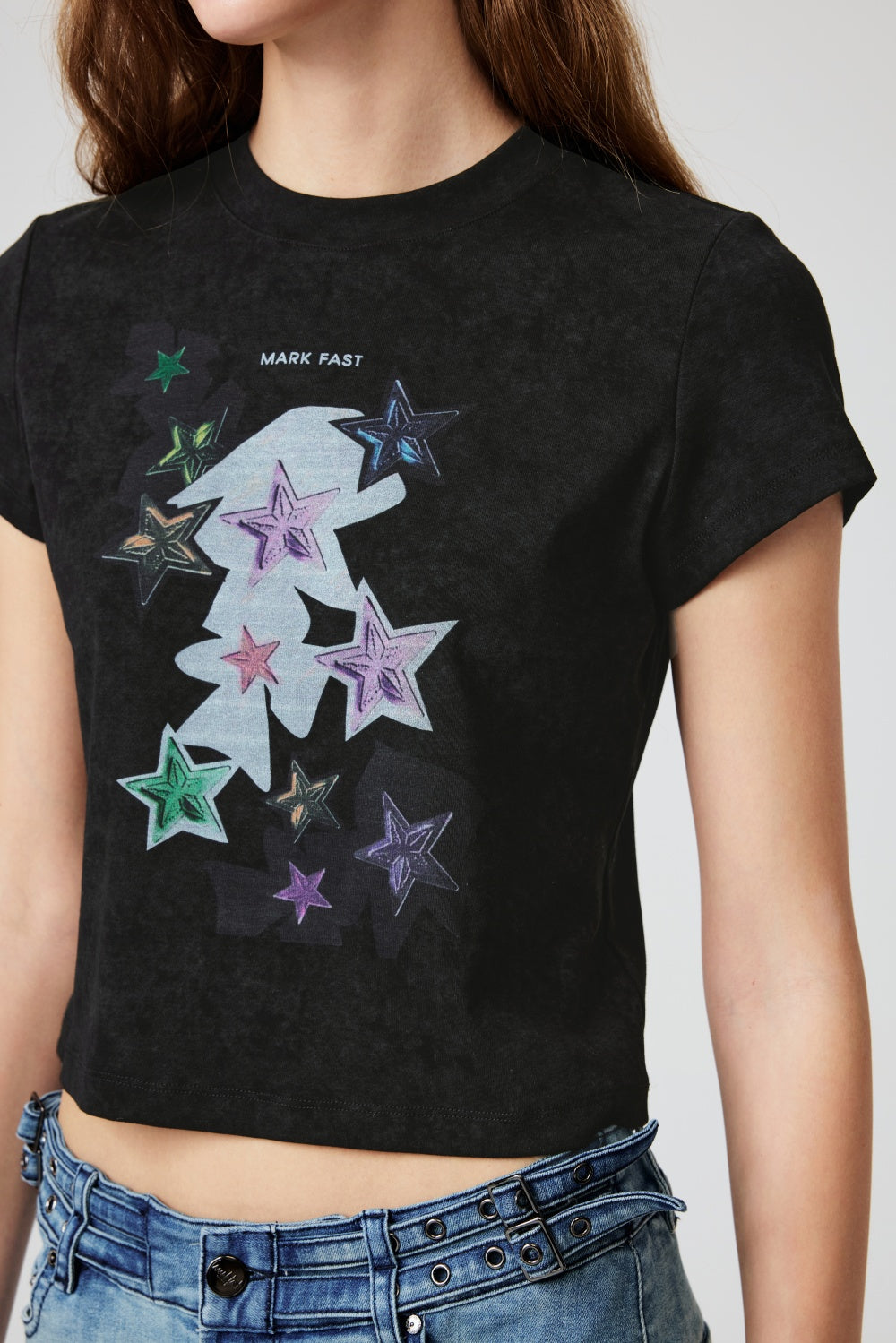 MF Solid-Color Cotton Spandex Stretch T-Shirts