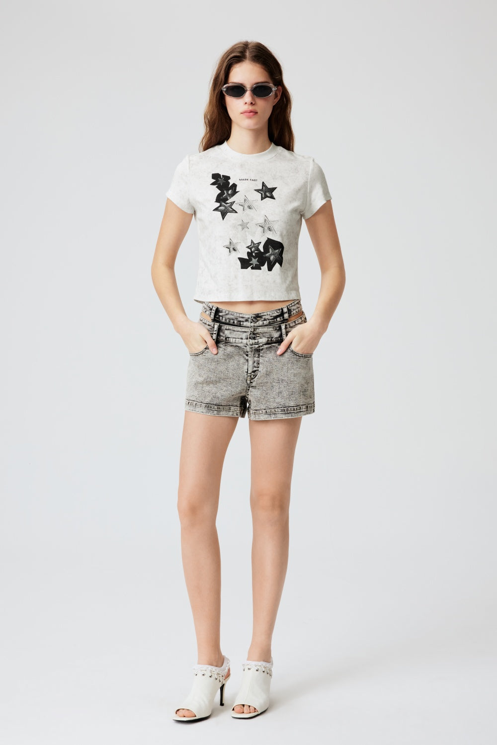 MF Solid-Color Cotton Spandex Stretch T-Shirts