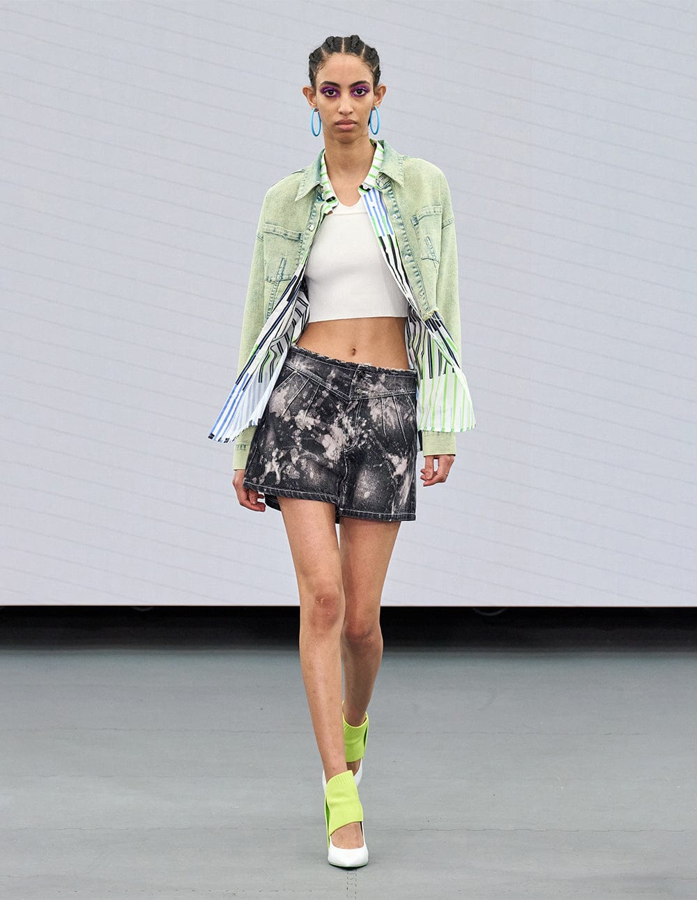 Runway Style Tie-Dye Denim Shorts