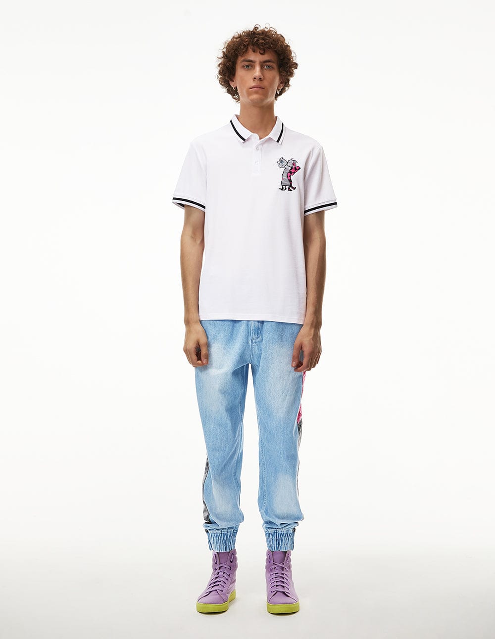 Men Patch Denim Jeans