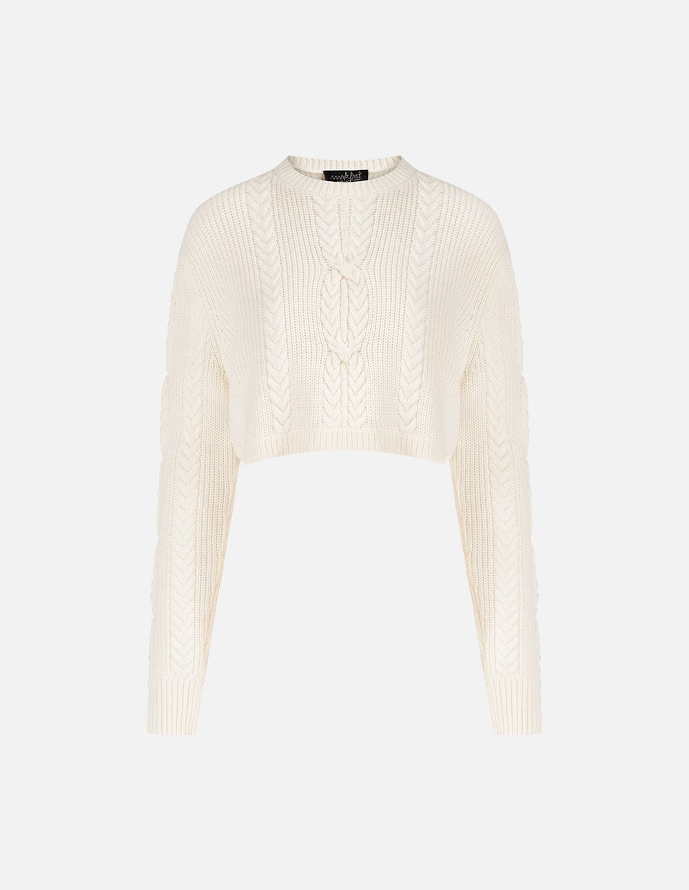 Women's Off-White Cropped Pullover Sweater