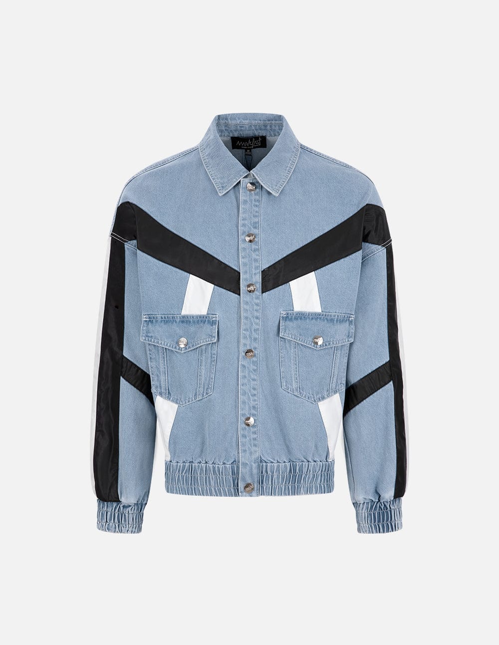 Unisex Colour Block Washed Denim Jacket
