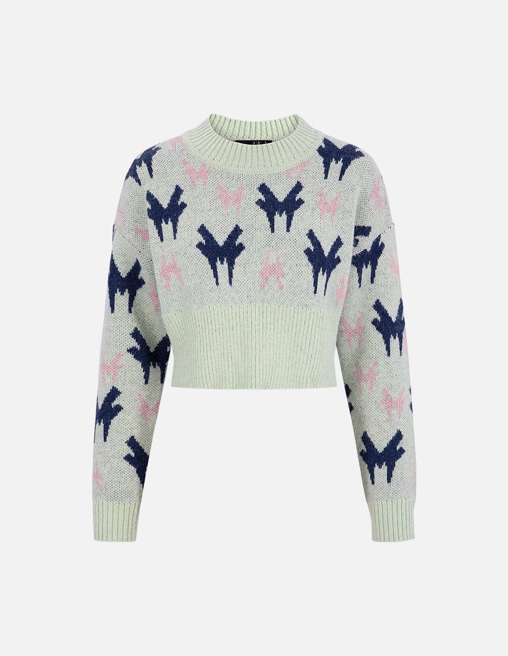 Women's Seahorse Wool Logo Jacquard Sweater