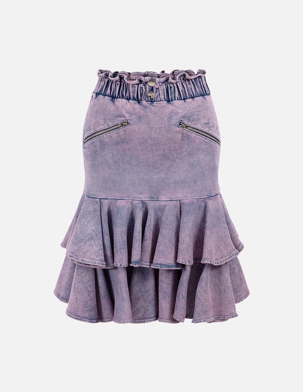 Women's ruffled denim skirt